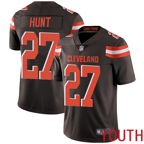 Cleveland Browns Kareem Hunt Youth Brown Limited Jersey #27 NFL Football Home Vapor Untouchable->youth nfl jersey->Youth Jersey